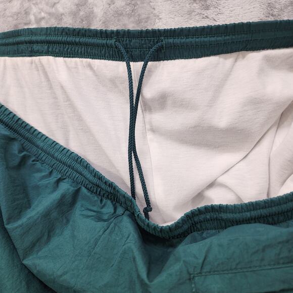 Vintage 1990s Nike Pants Mens XL Green Nylon Windbreaker Trackpants Zip Hem - Picture 5 of 13